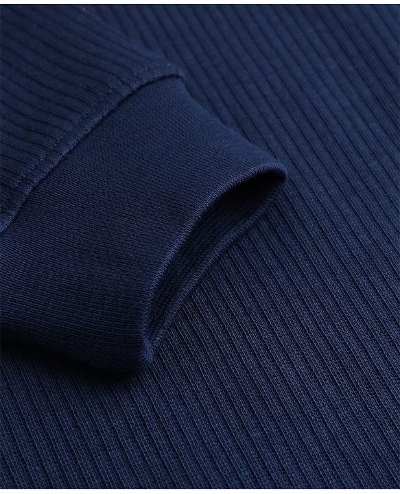 Pine Kids Cotton Mix Knit Full Sleeves Vest & Pant Thermal Set in Navy Blue