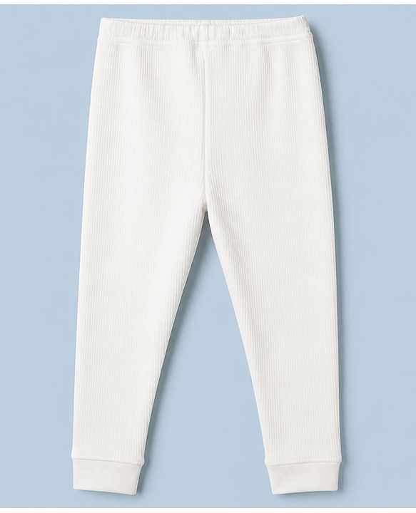 Pine Kids Cotton Mix Knit Full Sleeves Thermal Inner Wear Set - White