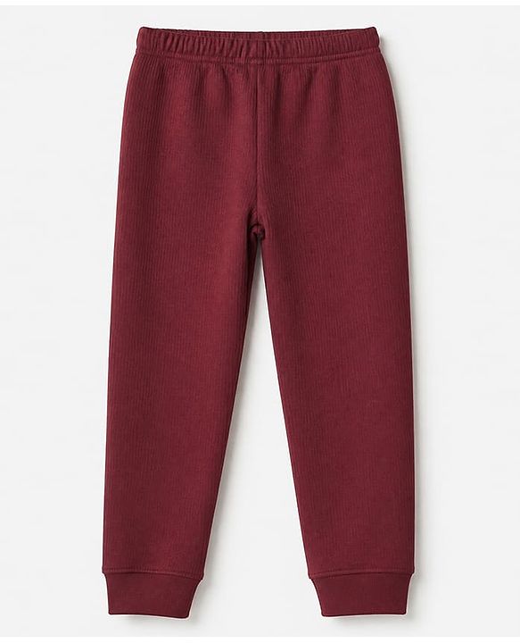 Pine Kids Cotton Mix Knit Full Sleeves Thermal Inner Wear Set - Maroon