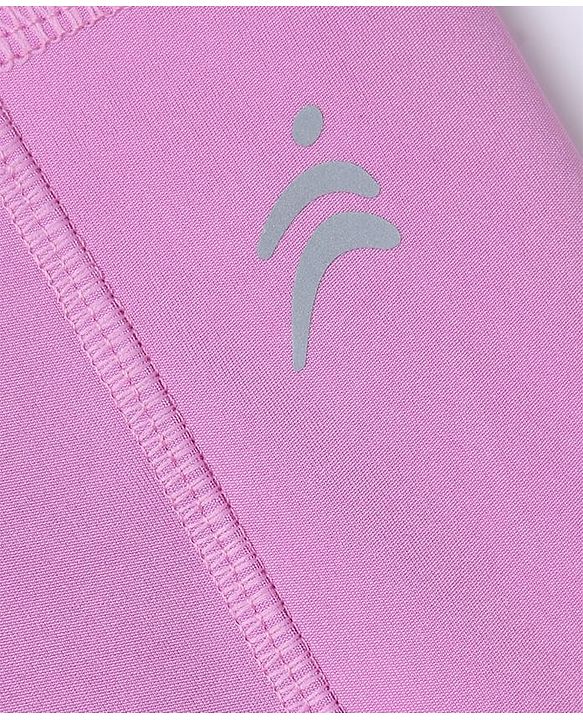 Pine Active Knit Full Length Solid Capri Leggings - Pink