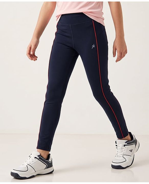 Pine Active Knit Full Length Solid Leggings - Navy Blue