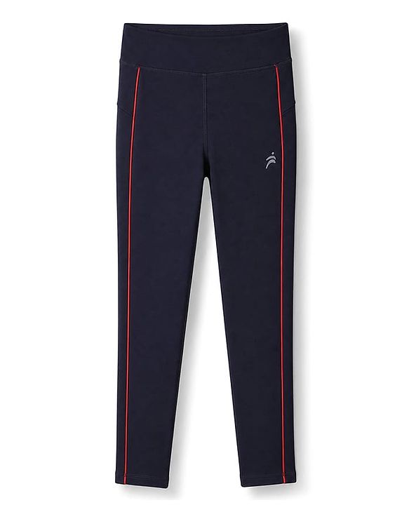 Pine Active Knit Full Length Solid Leggings - Navy Blue