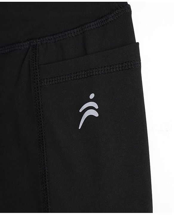 Pine Active Knit Full Length Solid Leggings - Black