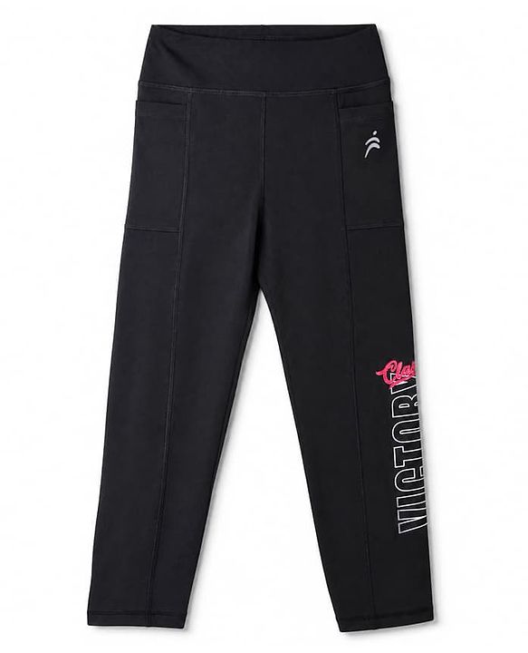 Pine Active Knit Full Length Solid Leggings - Black
