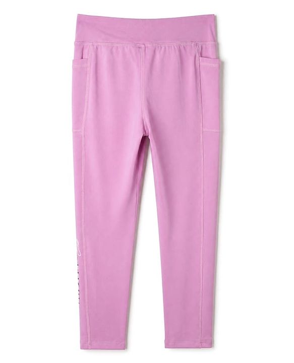 Pine Active Knit Full Length Solid Leggings - Pink