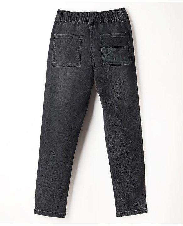Pine Kids Denim Woven Full Length Jeans In Black