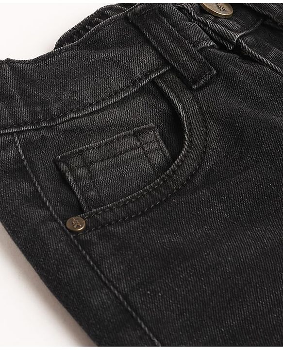 Pine Kids Denim Woven Full Length Jeans In Black