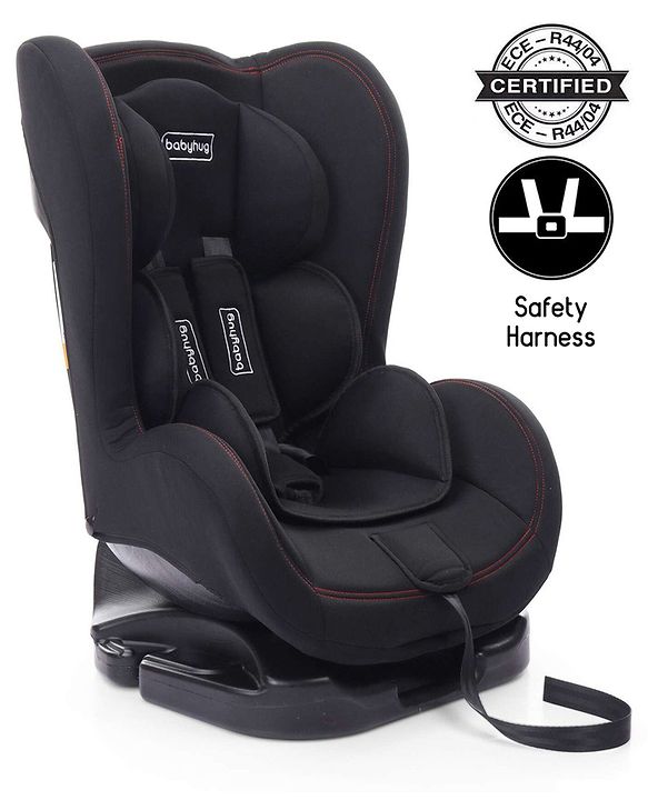 Babyhug Cruise Convertible Reclining Car Seat with Side Impact Protection - Blue & Black