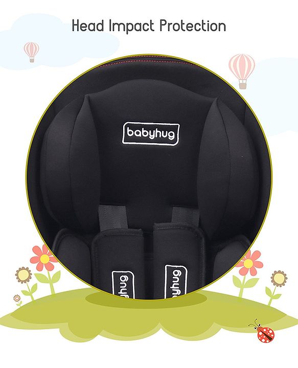 Babyhug Cruise Convertible Reclining Car Seat with Side Impact Protection - Blue & Black