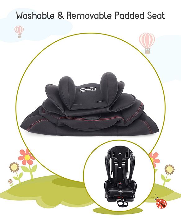 Babyhug Cruise Convertible Reclining Car Seat with Side Impact Protection - Blue & Black