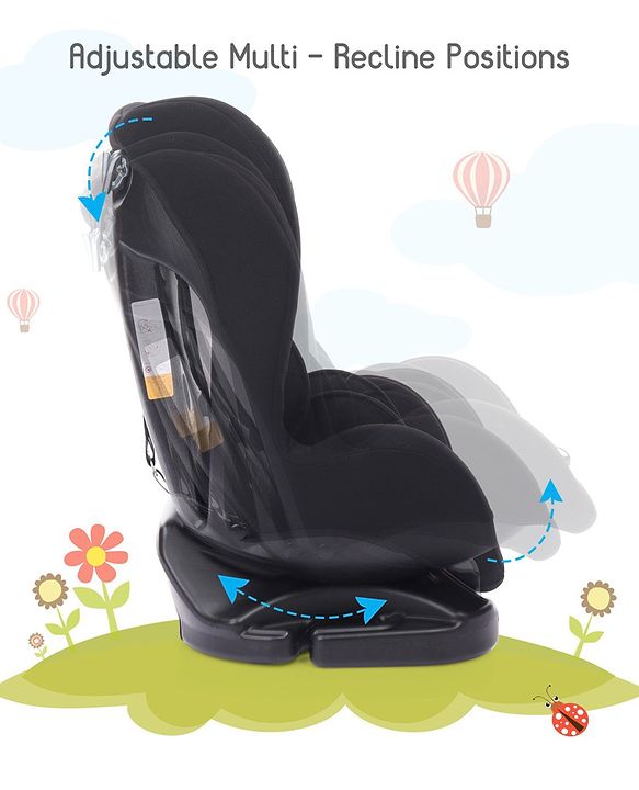 Babyhug Cruise Convertible Reclining Car Seat with Side Impact Protection - Blue & Black