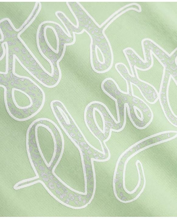 Pine Kids Looper Knit Full Sleeves Top With Text Print & Pant Set - Olive Green