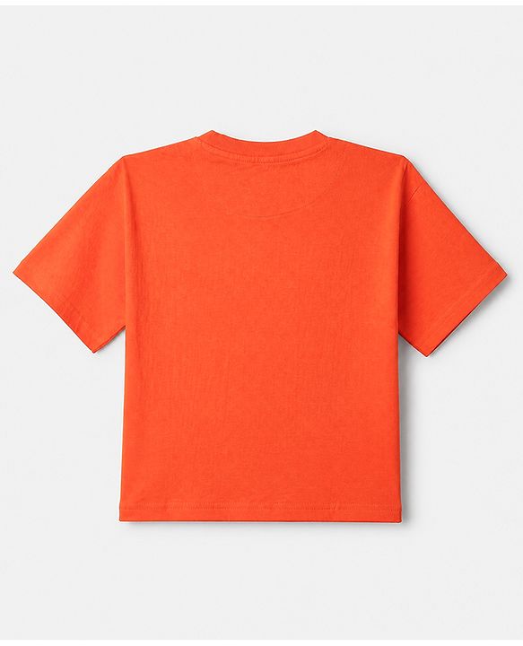 Pine Kids 100% Cotton Bio Washed Knit Half sleeves T-Shirt & Pyjama Night Suit with Good Energy in Orange