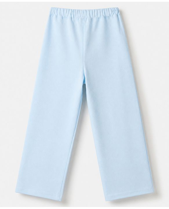 Pine Kids Disney 100% Terry Knit Ankle Length Track Pant with Ohana Text & Stitch Graphic Print - Light Blue