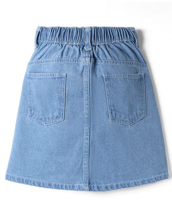 Pine Kids Cotton Elastane Denim Woven Above Knee Length Skirt - Blue