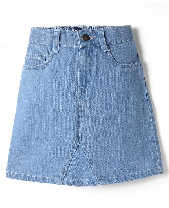 Pine Kids Cotton Elastane Denim Woven Above Knee Length Skirt - Blue