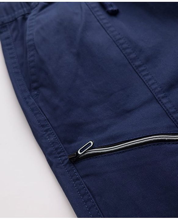 Pine Kids Cotton Elastane Woven Full Length Trouser with Zip Pockets - Navy Blue