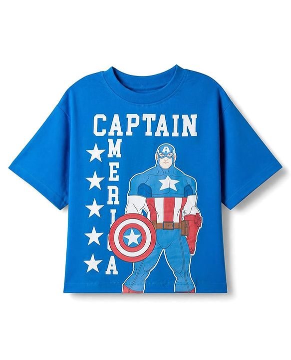 Pine Kids Marvel Single Jersey Knit Half Sleeves T-Shirts with Avengers, Spiderman & Captain America Graphic Pack of 3 - Black, Red & Blue