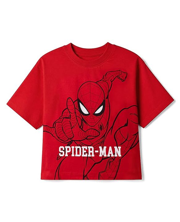 Pine Kids Marvel Single Jersey Knit Half Sleeves T-Shirts with Avengers, Spiderman & Captain America Graphic Pack of 3 - Black, Red & Blue