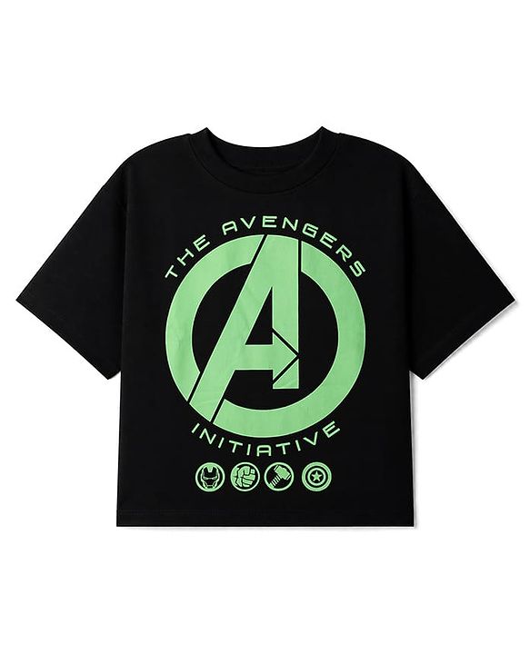 Pine Kids Marvel Single Jersey Knit Half Sleeves T-Shirts with Avengers, Spiderman & Captain America Graphic Pack of 3 - Black, Red & Blue