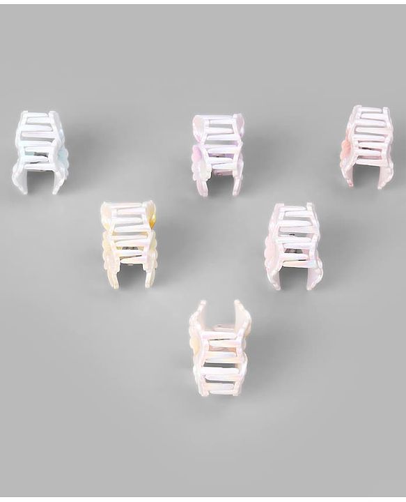 Pine Kids Free Size Hair Pins and Clips Set with Stylish Decorative Floral Designs - White