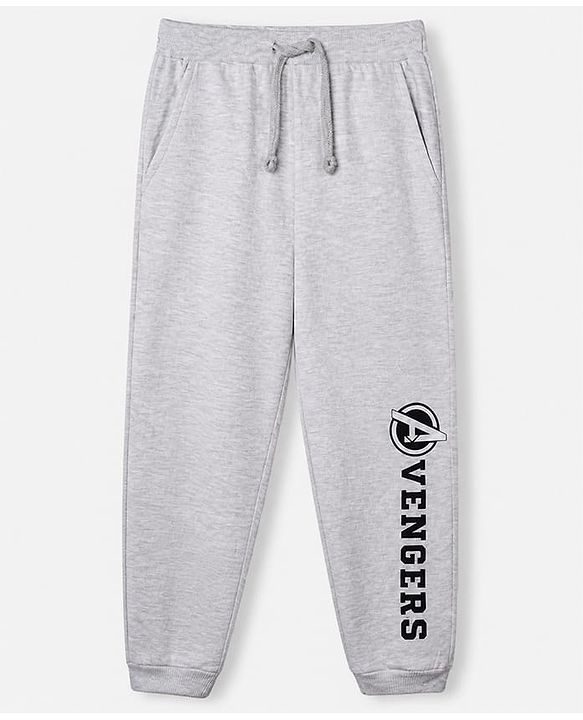 Pine Kids Marvel 100% Cotton Terry Jogger Fit Full Length Joggers in Pack of 3 - Black Grey & Red