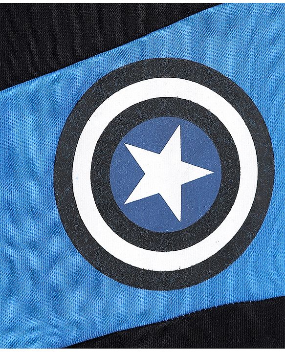 Pine Kids Marvel 100% Cotton Terry Knit Full Length Lounge Pant with Shield Print in Navy Blue