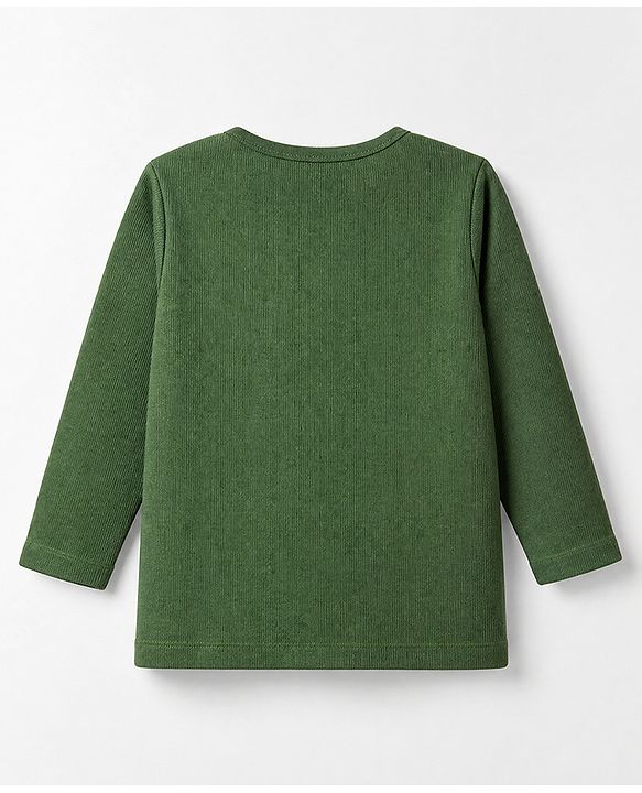 Pine Kids Knit Full Sleeves Solid T-Shirt - Green