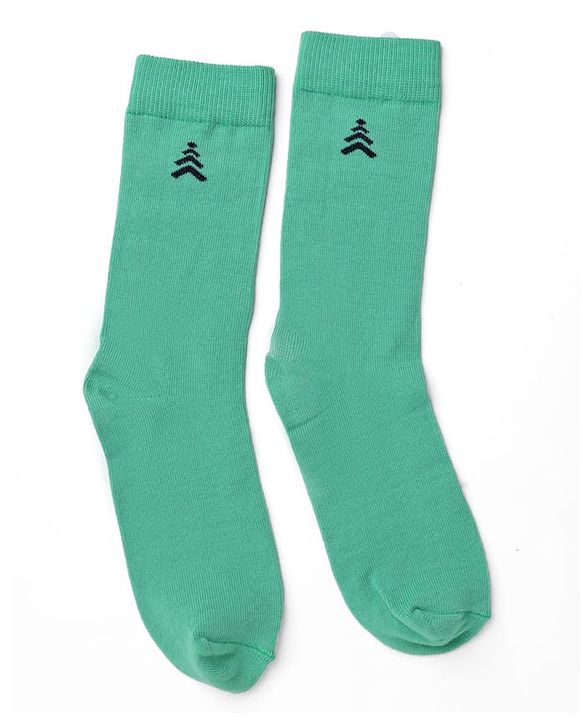 Pine Kids Cotton Knit Mid Calf Length Solid Socks Pack Of 5 - Blue Green Yellow Purple & Plum