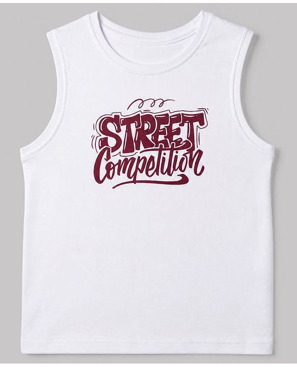 Pine Kids 100% Cotton Woven Full Sleeves Tartan Checks Shirt and Tank Top with Street Competition Print - Red