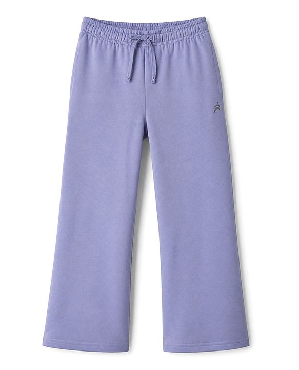 Pine Active Knit Full Length Solid Flared Track Pants in Lavender