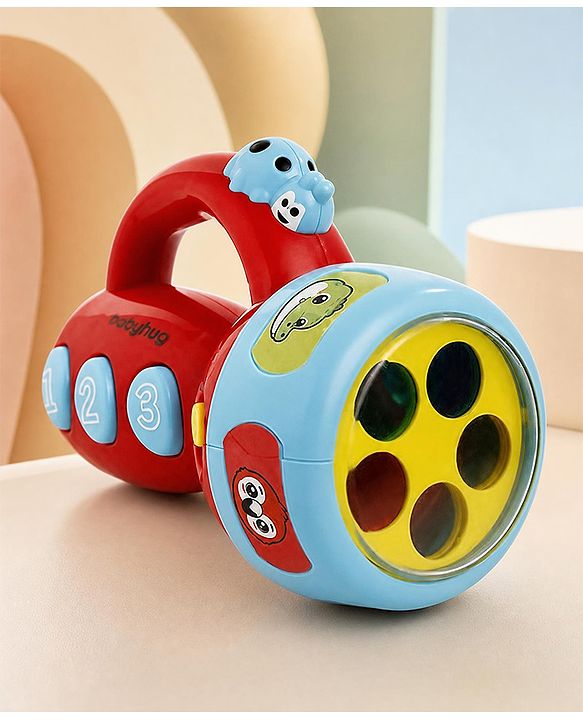Babyhug Musical Learning Torch for Toddlers| Color-Changing Flashlight| Animal Sounds & Music| Numbers & Color Learning Toy| Interactive Toy| Gifting Option | Yellow