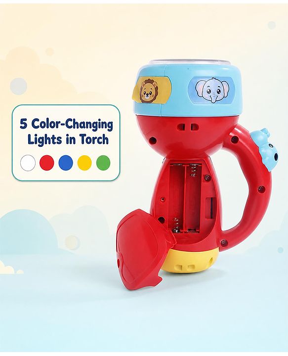 Babyhug Musical Learning Torch for Toddlers| Color-Changing Flashlight| Animal Sounds & Music| Numbers & Color Learning Toy| Interactive Toy| Gifting Option | Yellow