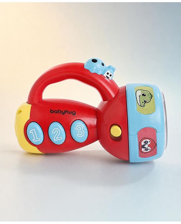 Babyhug Musical Learning Torch for Toddlers| Color-Changing Flashlight| Animal Sounds & Music| Numbers & Color Learning Toy| Interactive Toy| Gifting Option | Yellow