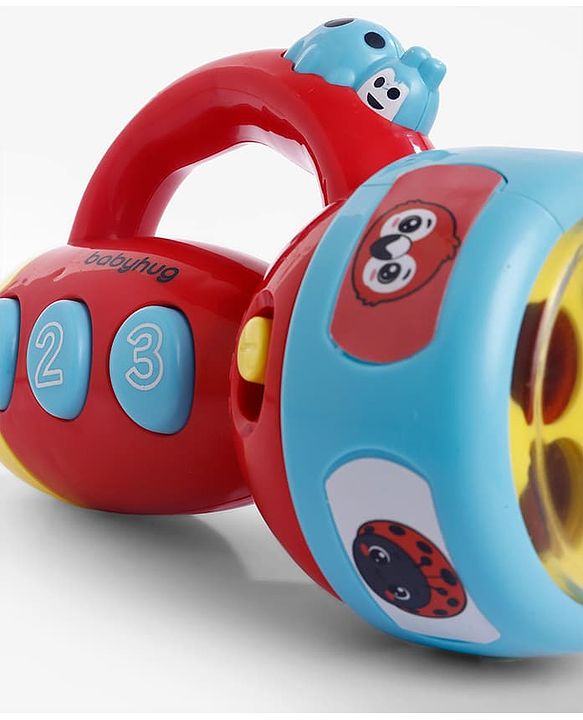Babyhug Musical Learning Torch for Toddlers| Color-Changing Flashlight| Animal Sounds & Music| Numbers & Color Learning Toy| Interactive Toy| Gifting Option | Yellow