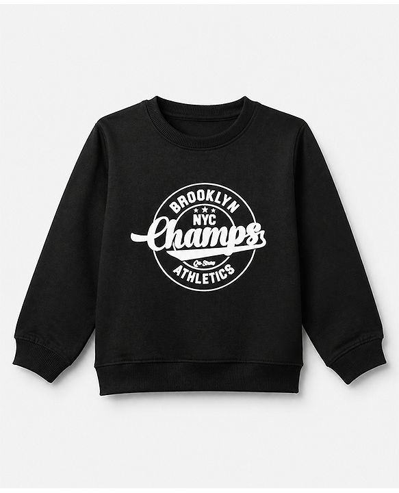 Pine Kids Cotton Mixes Knit Sweatshirts with Full Sleeves and Starborn Champs Paris Print Pack of 3 - Orange Red Black