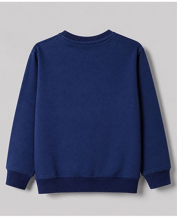 Pine Kids Cotton Mixes Knit Sweatshirts with Full Sleeves and Rivera Explore & Please Wait Print Pack of 3 - Navy Blue Orange White