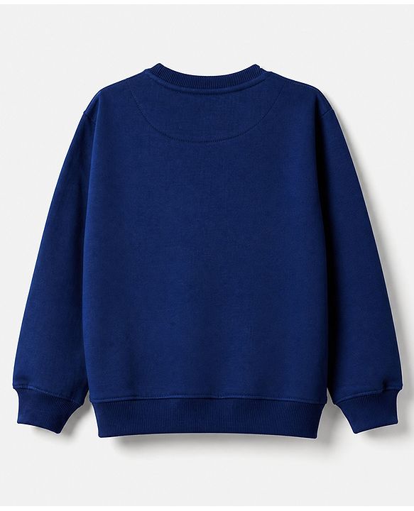 Pine Kids Cotton Mix Knit Sweatshirts with Full Sleeves and Text Print Pack of 3 in Navy Blue