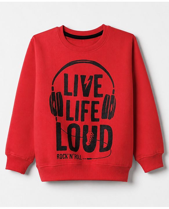 Pine Kids Cotton Mix Knit Sweatshirts with Full Sleeves and Text Print Pack of 3 in Navy Blue