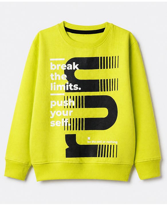 Pine Kids Cotton Mix Knit Sweatshirts with Full Sleeves and Text Print Pack of 3 in Navy Blue