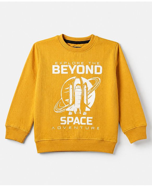 Pine Kids Cotton Mix Knit Full Sleeves Sweatshirt With Text Print Pack of 3 - Navy Blue, Red & Yellow