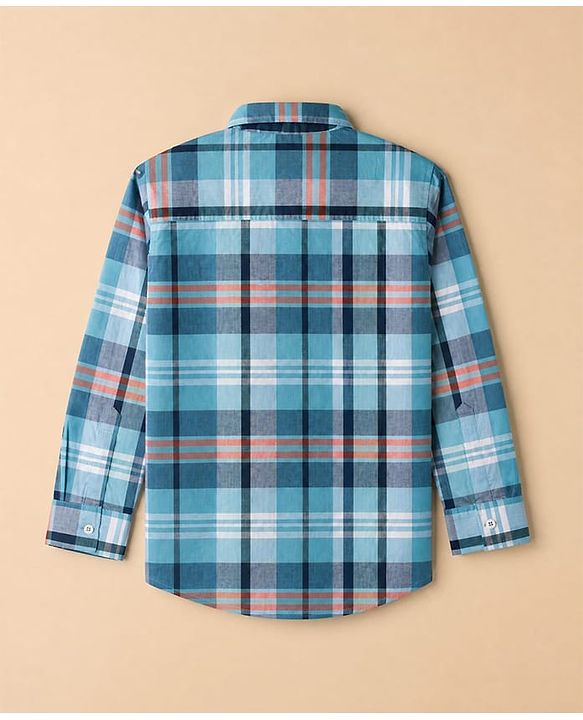 Pine Kids 100% Cotton Woven Full Sleeves Shirt and Tank Top with It' Vacay Time Print in Light/Sky Blue