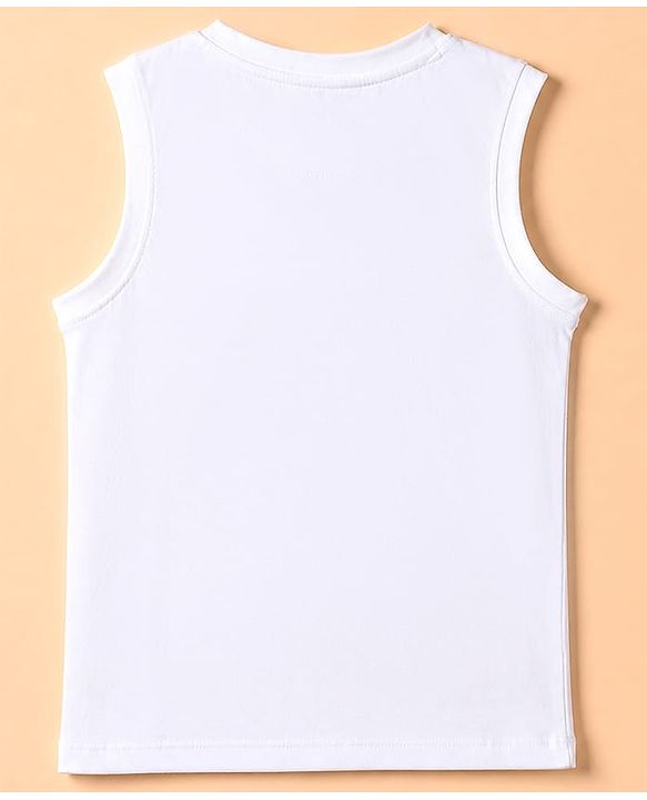 Pine Kids 100% Cotton Woven Shirt and Tank Top with Full Sleeves, Ready For Change Print - White
