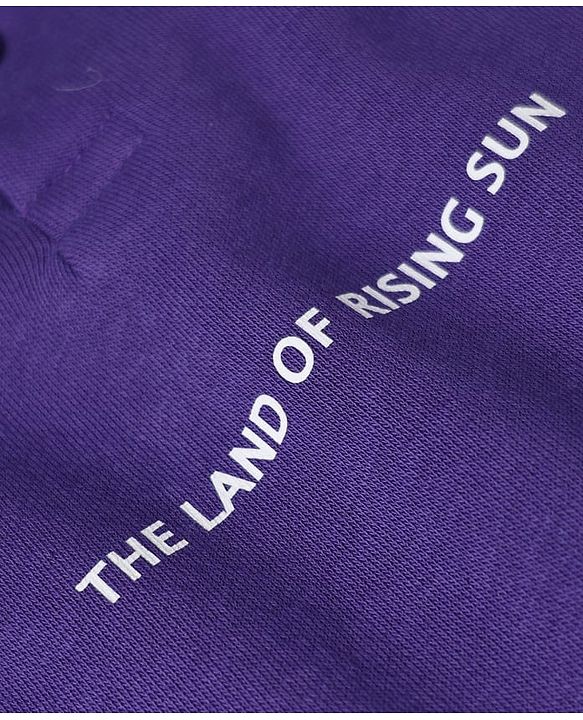Pine Kids Cotton Mix Knit Sweatshirts with Full Sleeves and Japan Tokyo Print in Purple