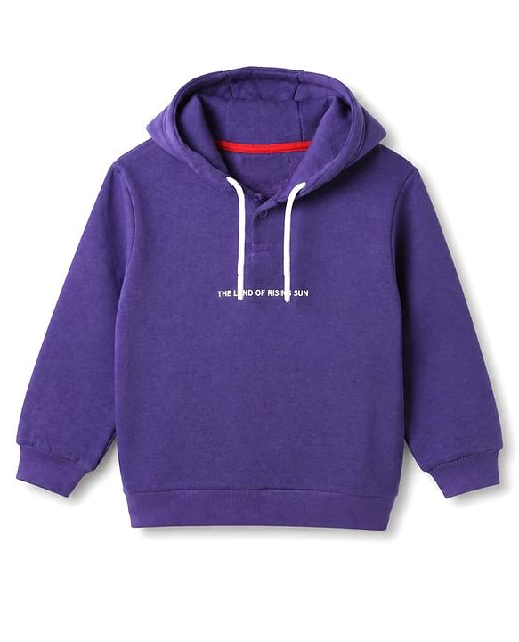 Pine Kids Cotton Mix Knit Sweatshirts with Full Sleeves and Japan Tokyo Print in Purple