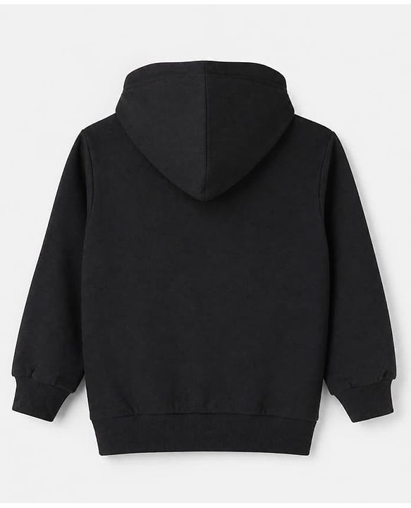 Pine Kids Cotton Mix Knit Sweatshirts with Full Sleeves and Queens Print in Black