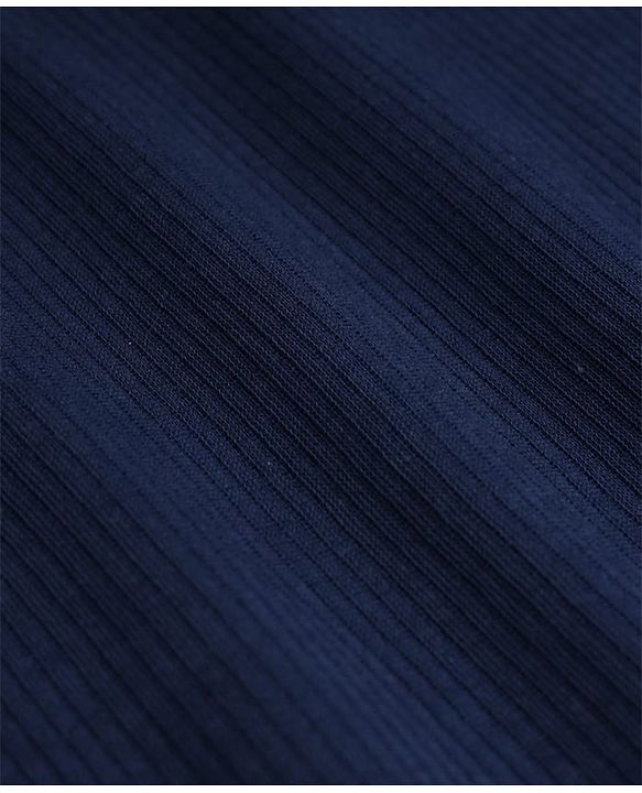 Pine Kids Cotton Blend Knit Full Sleeves Solid Colour Thermal Wear Set with Vest - Navy Blue