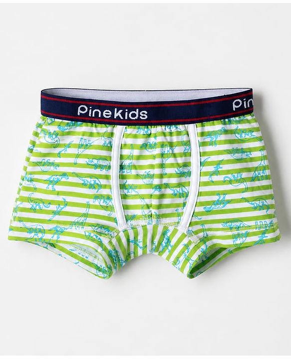 Pine Kids Cotton Elastane Knit Trunks With Animal Print Pack of 3 - Blue Green & Black