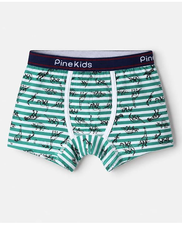 Pine Kids Cotton Elastane Knit Trunks With Animal Print Pack of 3 - Blue Green & Black