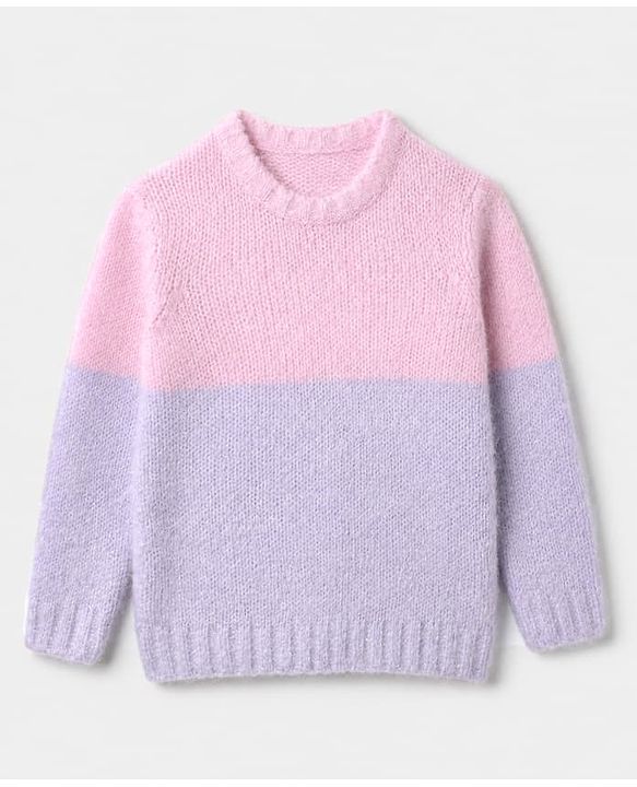 Pine Kids Knit Pullover with Full Sleeves and Color Block Design in Blue for 4-5 Years
